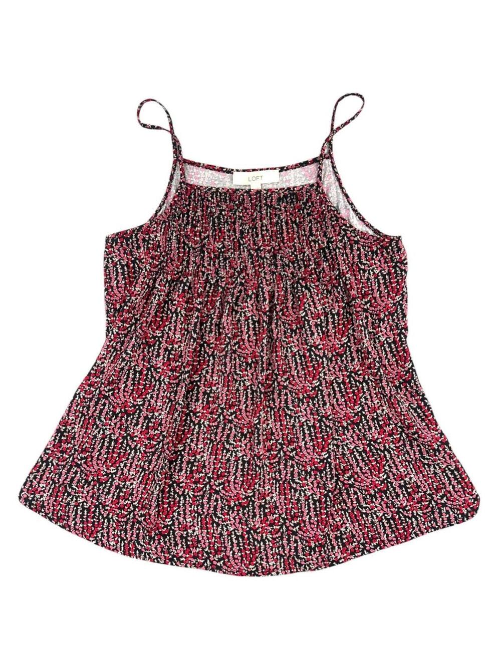 Ann Taylor LOFT Floral Mixed Media Cami Top